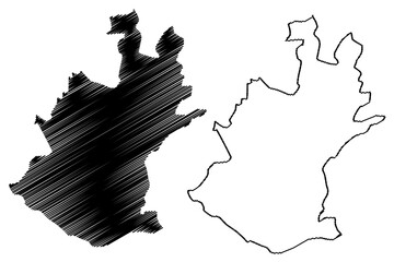 Schweinfurt city (Federal Republic of Germany, Urban district Lower Franconia, Free State of Bavaria) map vector illustration, scribble sketch Schweinfurt map