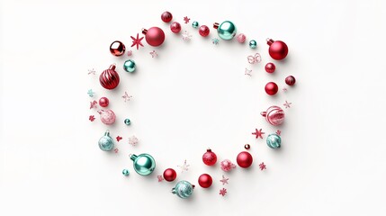 Obraz premium Festive Christmas Circle Frame Decoration for Holiday Celebrations