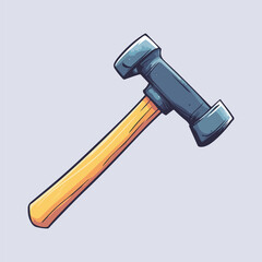 Hand drawn Hammer cartoon vector illustration