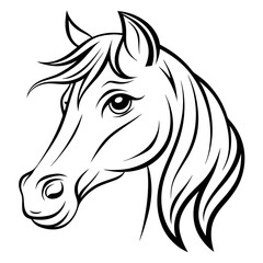 Minimalist Horse Portrait Design for Branding.