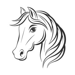 Minimalist Horse Portrait Design for Branding.