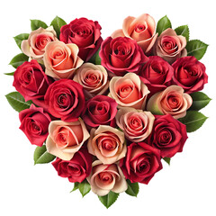 Naklejka premium Heart bouquet of red roses