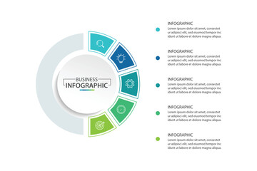Naklejka premium Business infographic design template with 6 options