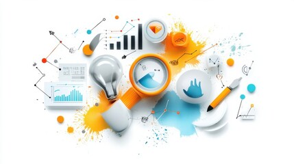 Fototapeta premium Conceptual Visualization of Business Innovation and Creative Solutions