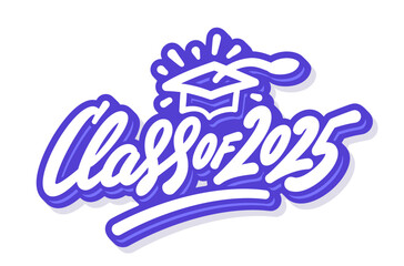 Obraz premium Class of 2025 Vector Graduation Sticker Design.