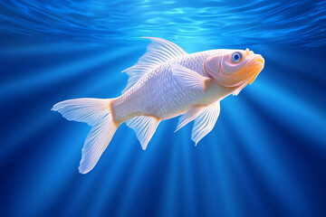 Glowing Tropical Fish Jumping Out of Water - Ideal for Marine Life Concepts and Nature Websites