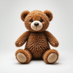 Obraz premium cute bear soft toy on isolated white background