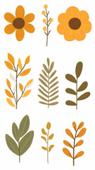 Autumn Floral Illustration Set