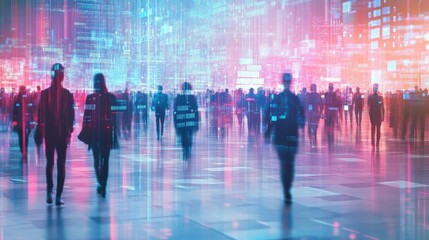 Ai driven. workforce management retail technology illustrated in an abstract composition where AI optimizes staffing and enhances productivity