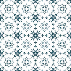 Classic Ornamental Tile Pattern with Delicate Blue and White Accents