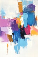 Obraz premium Abstract painting featuring vibrant colors and bold brush strokes, inspiring creativity and modern art aesthetics for interior design or art appreciation.