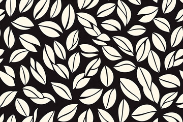 Abstract Black and White Leaf Illustration