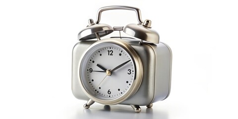 Vintage Alarm Clock on White Background