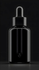 Black Glass Dropper Bottle 3D Render