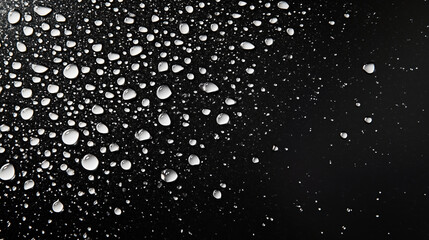 Fototapeta premium Water droplets on black surface
