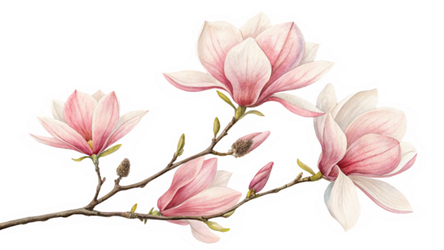 Watercolor magnolia flowers.png