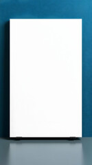 White Poster Mockup on Teal Wall