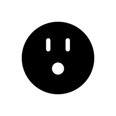 black Excited emoticon with wide eyes and raised eyebrows, expressing awe or amazement.