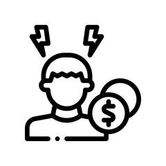 liberty from financial stress line icon
