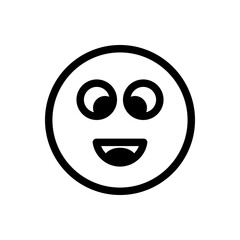 simple Laughing emoticon with a wide smile and closed eyes in a cheerful expression.