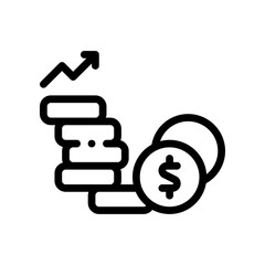 wealth growth line icon