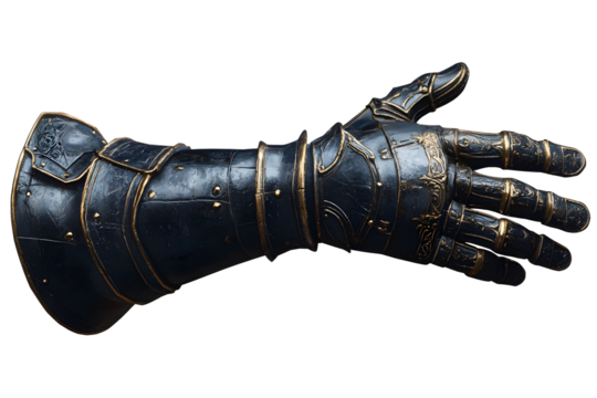 Photography of Knight's Gauntlet on White Transparent Background