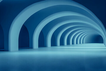 Obraz premium Abstract 3D Blue Archway Background