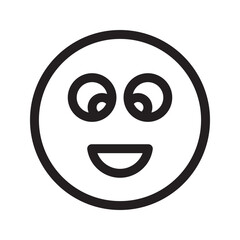 Laughing emoticon with a wide smile and closed eyes in a cheerful expression.