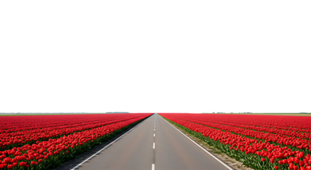 Red Tulips Road Ahead