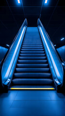 Blue Escalator Modern Architecture
