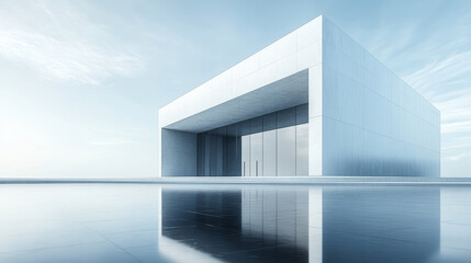 Modern minimalist school building with sleek design and