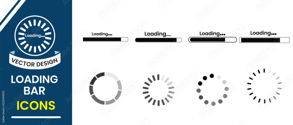 Fototapete set of loading bar icons, search vector illustration. loading icon vector set. collection of loading