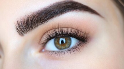 Fototapeta premium Enchanting Eye Makeup and Eyelashes Close Up of Elegant Female Face