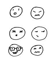 black and white 
face doodle vector