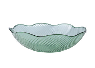 glass tray , bowl with wavy curved edges , with wavy edges on transparent png