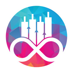 Infinity finance chart vector logo design icon. infinite chart icon illustration.