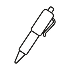 Ballpoint pen icon vector in flat style.