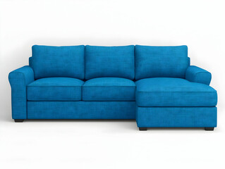 Fototapeta premium Blue Sectional Sofa 3D Render