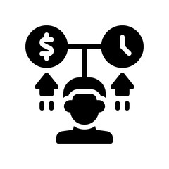 financial abundance mindset glyph icon