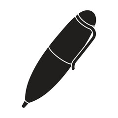 Ballpoint pen icon vector in flat style.
