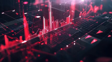 Futuristic Digital Landscape with Glowing Neon Circuits and Pulsing Data Signals