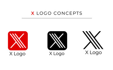 X logo icon design for company, X logo concepts for company, Letter X logo, Vector X template icon, simple letter X app icon blue logo alphabet for company
