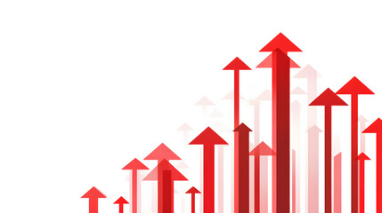 Red Arrows Indicate Upward Growth And Success