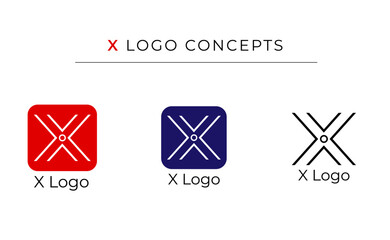 X logo icon design template, X logo concepts for company, Letter X logo, Vector X elements template icon, simple letter X app icon black logo alphabet for company