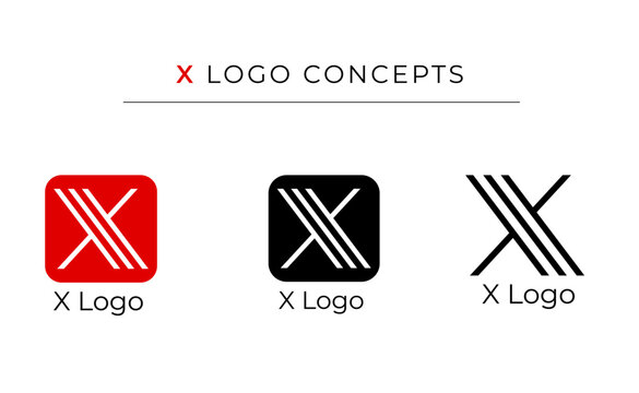 X logo icon design for company, X logo concepts for company, Letter X logo, Vector X template icon, simple letter X app icon blue logo alphabet for company
