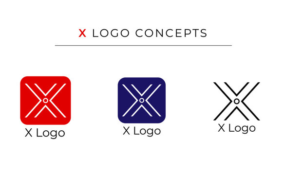 X logo icon design template, X logo concepts for company, Letter X logo, Vector X elements template icon, simple letter X app icon black logo alphabet for company