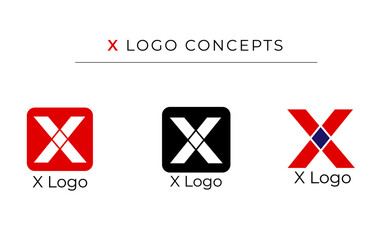 X logo icon design template, X logo concepts for company, Letter X logo, Vector X template icon, simple letter X app icon blue logo alphabet for company, app icon