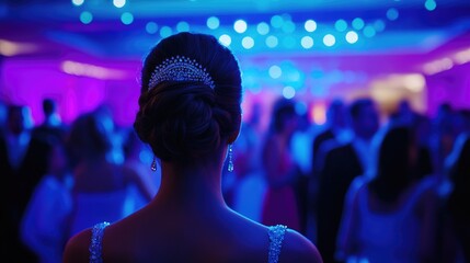 Naklejka premium Elegant Woman at a Nighttime Party