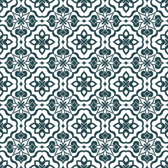 Traditional Blue and White Tile Pattern with Artistic Geometric Styling