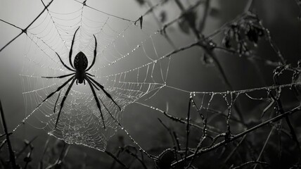 Halloween spiderweb ai generated background